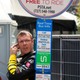 Sebastien Bourdais in need of a ride after his engine blew. Good thing the Downtown Looper stop is right there.